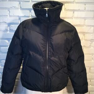 DKNY black down Crop puffer jacket Large